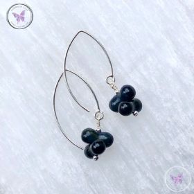 Blue Tiger Eye Drop Earrings